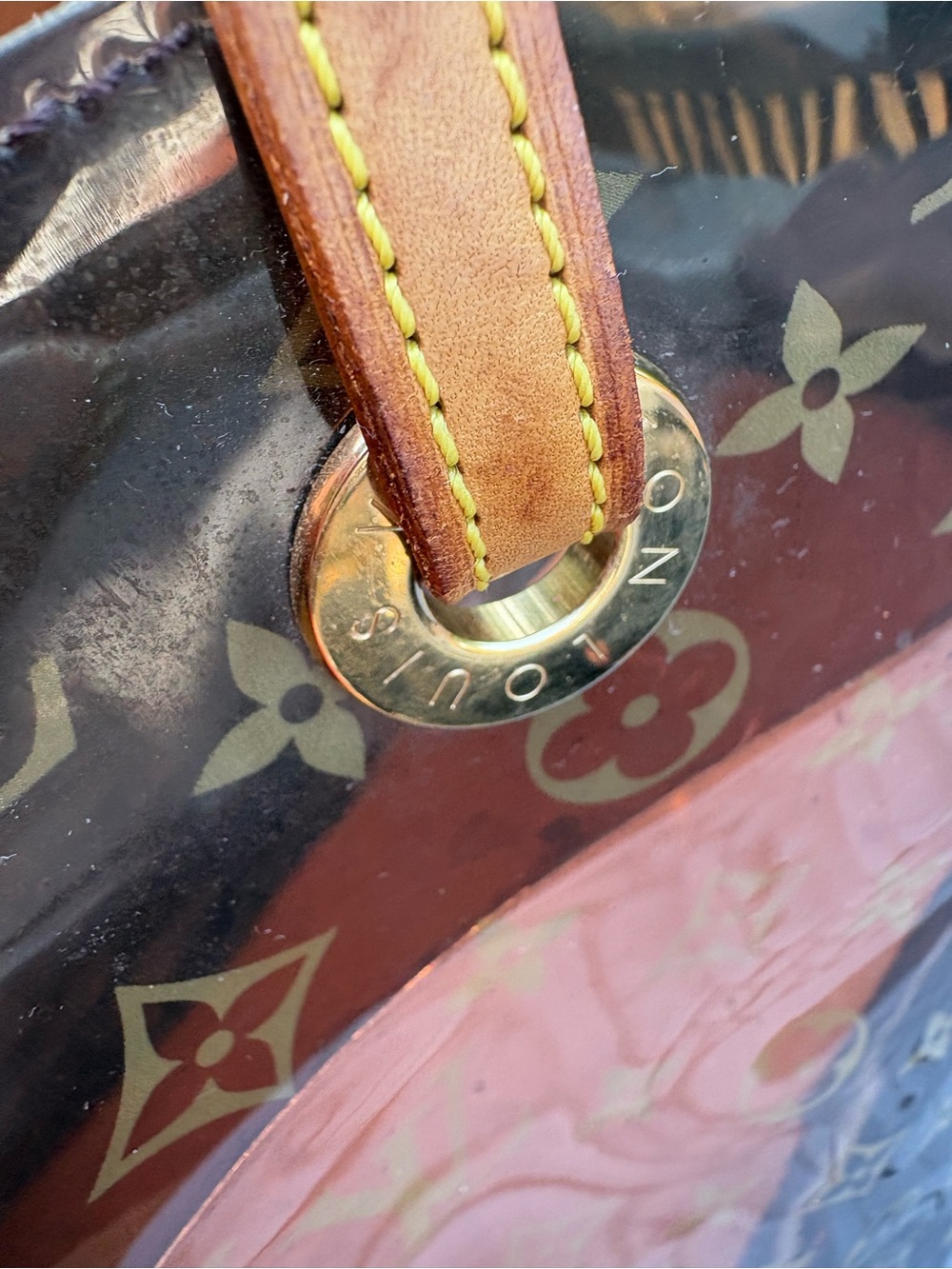 Louis Vuitton Monogram Clear Cabas GM Tote with Brown Trim - Picture 13 of 16